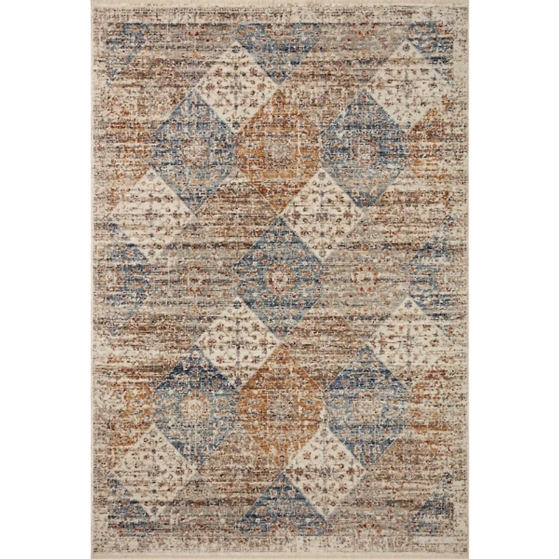 Neutral Diamond Patchwork Area Rug, 5x7