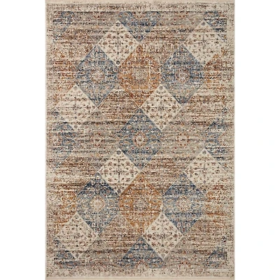 Neutral Diamond Patchwork Area Rug, 5x7