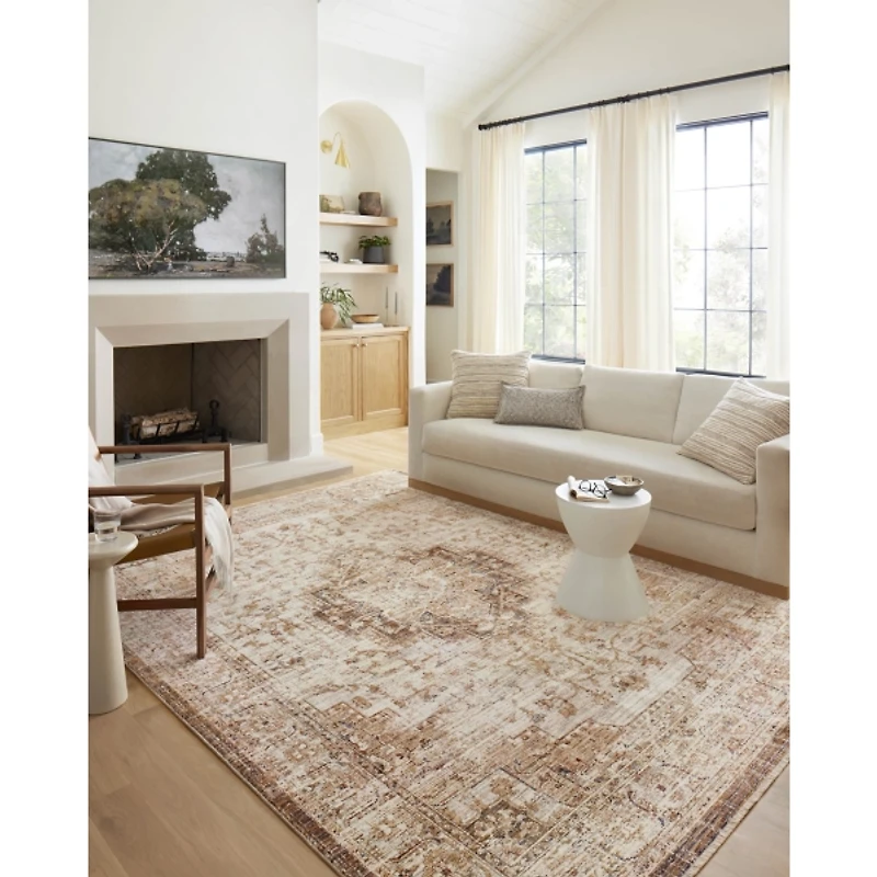 Mocha and Cream Sorrento Area Rug, 5x7
