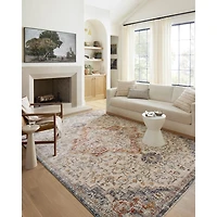 Ivory and Blue Bergamo Area Rug