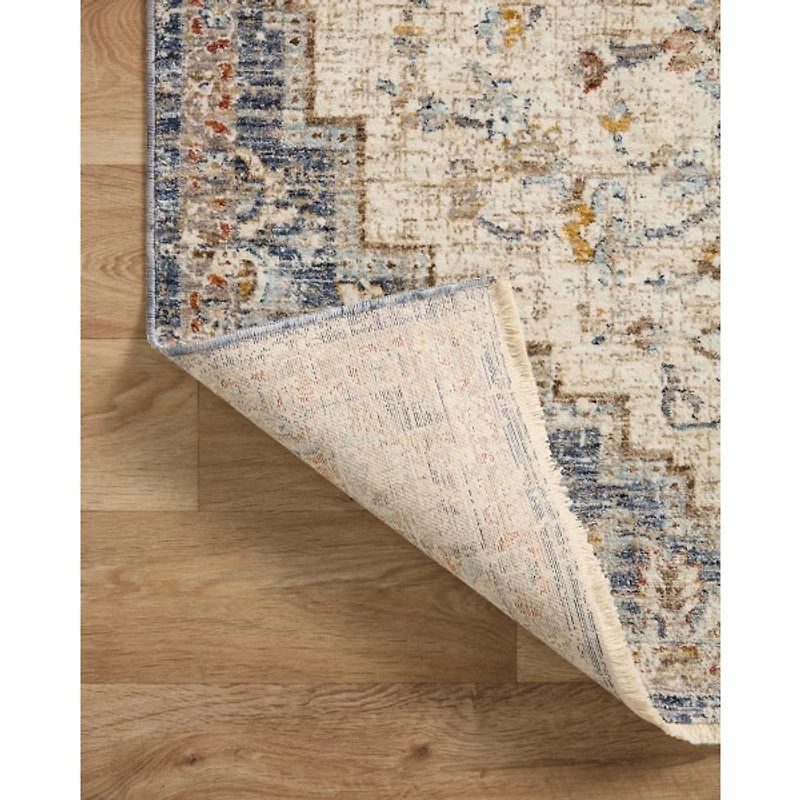 Ivory and Blue Bergamo Area Rug