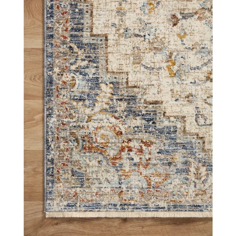 Ivory and Blue Bergamo Area Rug