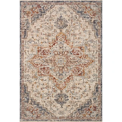 Ivory and Blue Bergamo Area Rug