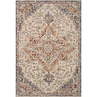 Ivory and Blue Bergamo Area Rug