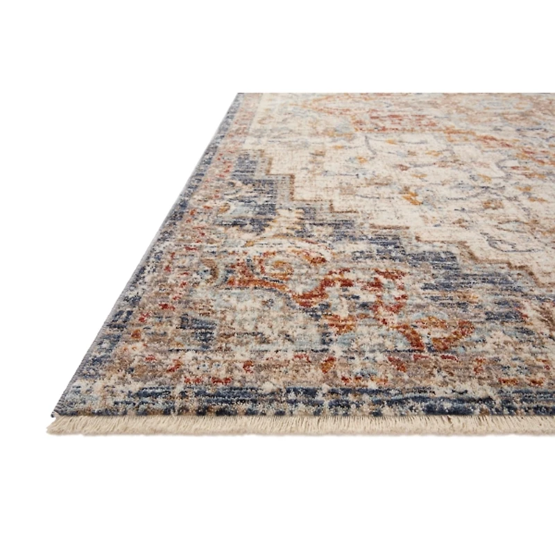 Ivory and Blue Bergamo Area Rug, 7x10