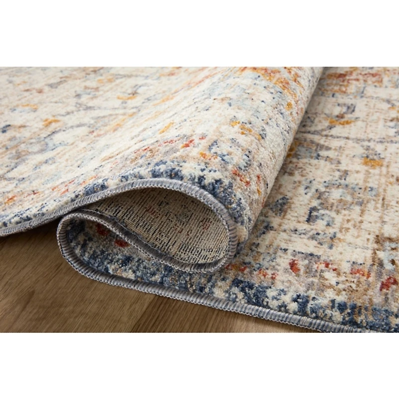 Ivory and Blue Bergamo Area Rug, 7x10