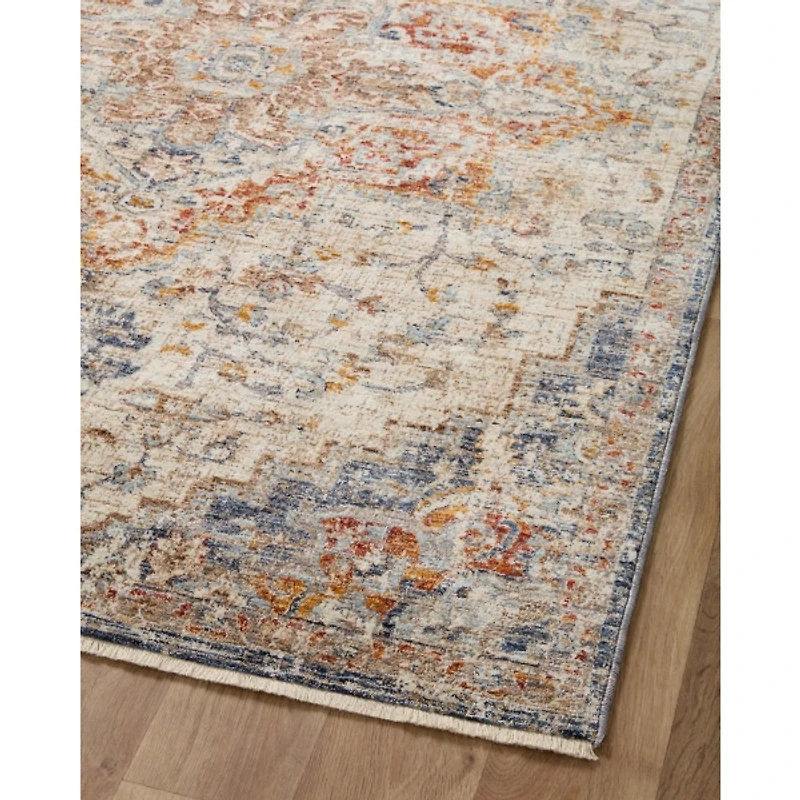 Ivory and Blue Bergamo Area Rug, 7x10