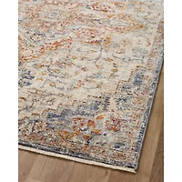 Ivory and Blue Bergamo Area Rug, 7x10