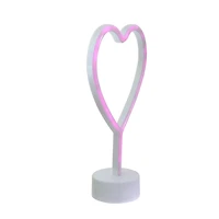 Neon Pink LED Heart Tabletop Sign