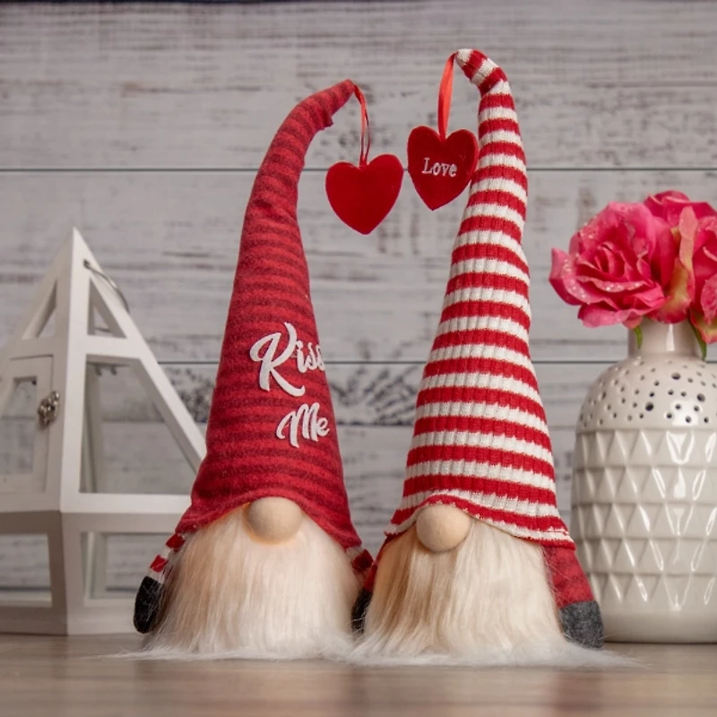 Striped Kiss Me Hat LED Valentine Gnome