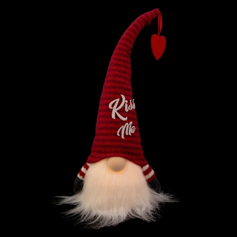 Striped Kiss Me Hat LED Valentine Gnome