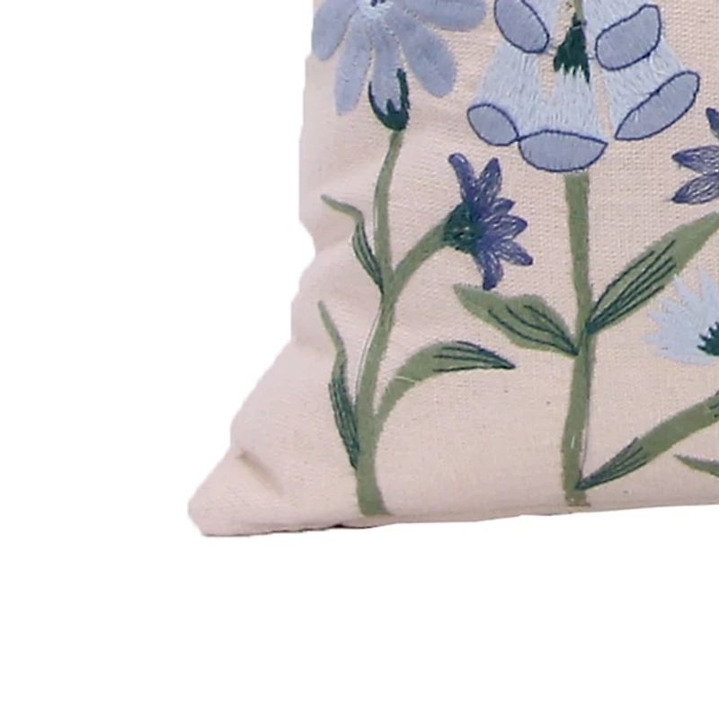 Cream Bluebells Lumbar Pillow