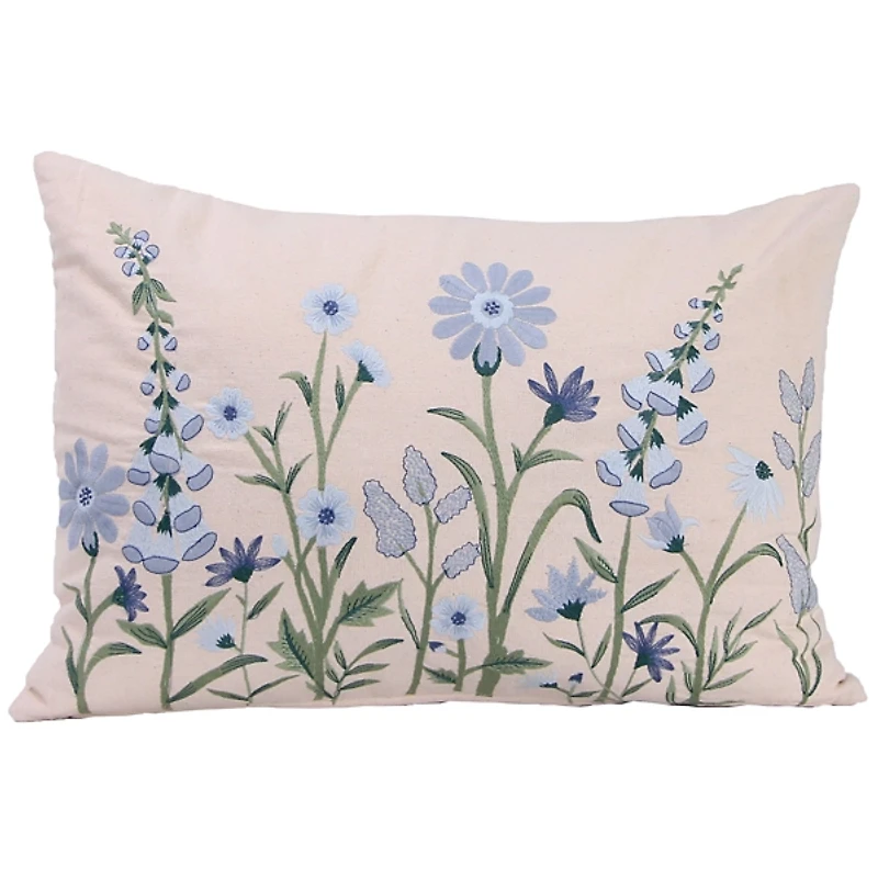 Cream Bluebells Lumbar Pillow
