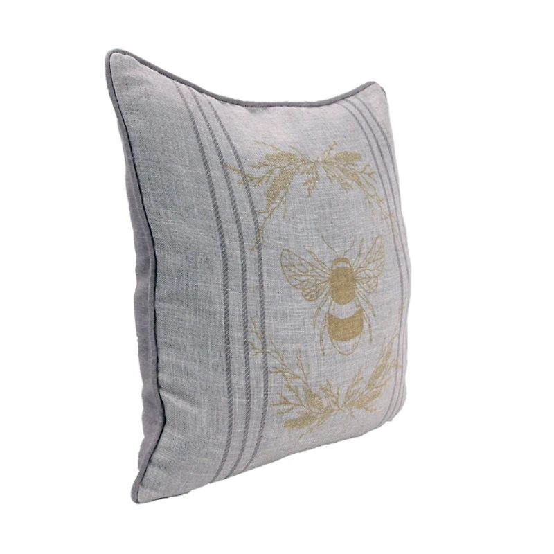 Yellow Bee and Laurels Pillow