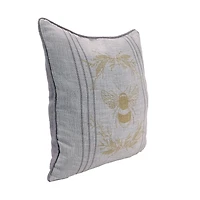 Yellow Bee and Laurels Pillow