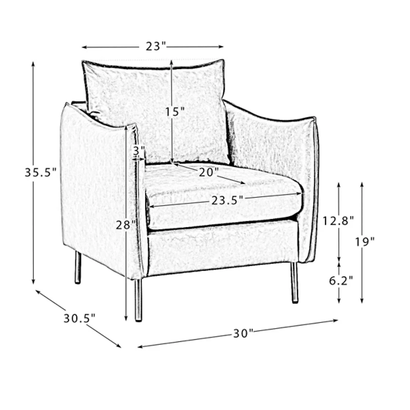 Camel Vegan Leather Flange Club Accent Chair