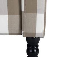 Beige Windowpane Plaid Recliner