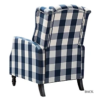 Navy Windowpane Plaid Recliner