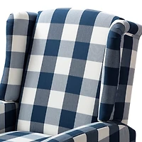 Navy Windowpane Plaid Recliner