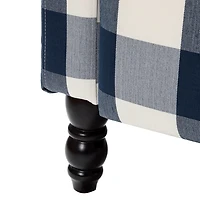 Navy Windowpane Plaid Recliner