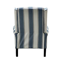 Blue and Tan Stripe Traditional Recliner