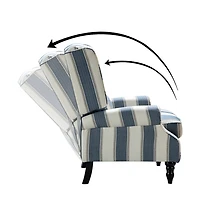 Blue and Tan Stripe Traditional Recliner