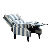 Blue and Tan Stripe Traditional Recliner