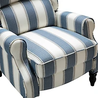 Blue and Tan Stripe Traditional Recliner