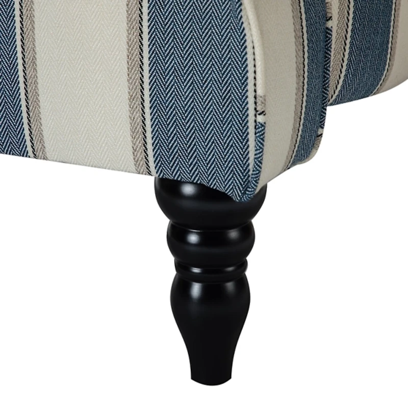 Blue and Tan Stripe Traditional Recliner