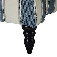 Blue and Tan Stripe Traditional Recliner