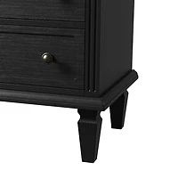Smooth Black 2-Drawer Wood Nightstand