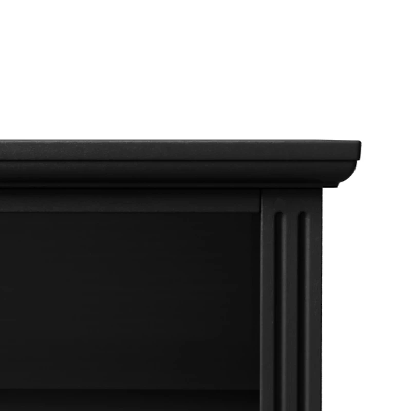 Smooth Black 2-Drawer Wood Nightstand