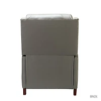 Gray Leather Nailhead Traditional Recliner