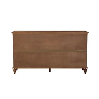 Brown Wood Glass Door Sideboard Cabinet