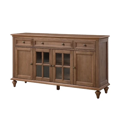 Wood Glass Door Sideboard Cabinet