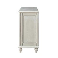 White Wood Glass Door Sideboard Cabinet