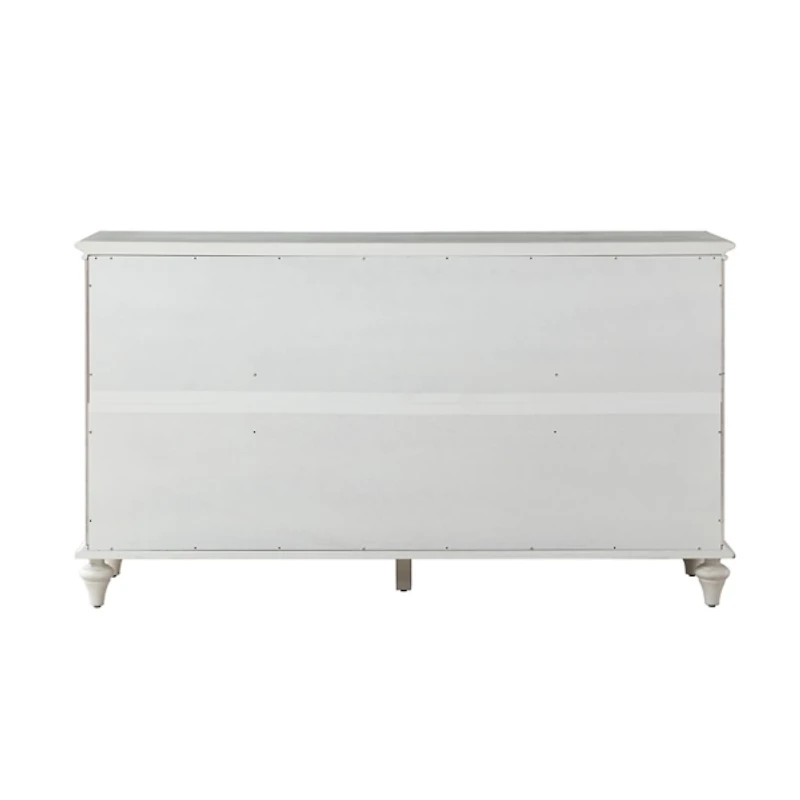 White Wood Glass Door Sideboard Cabinet