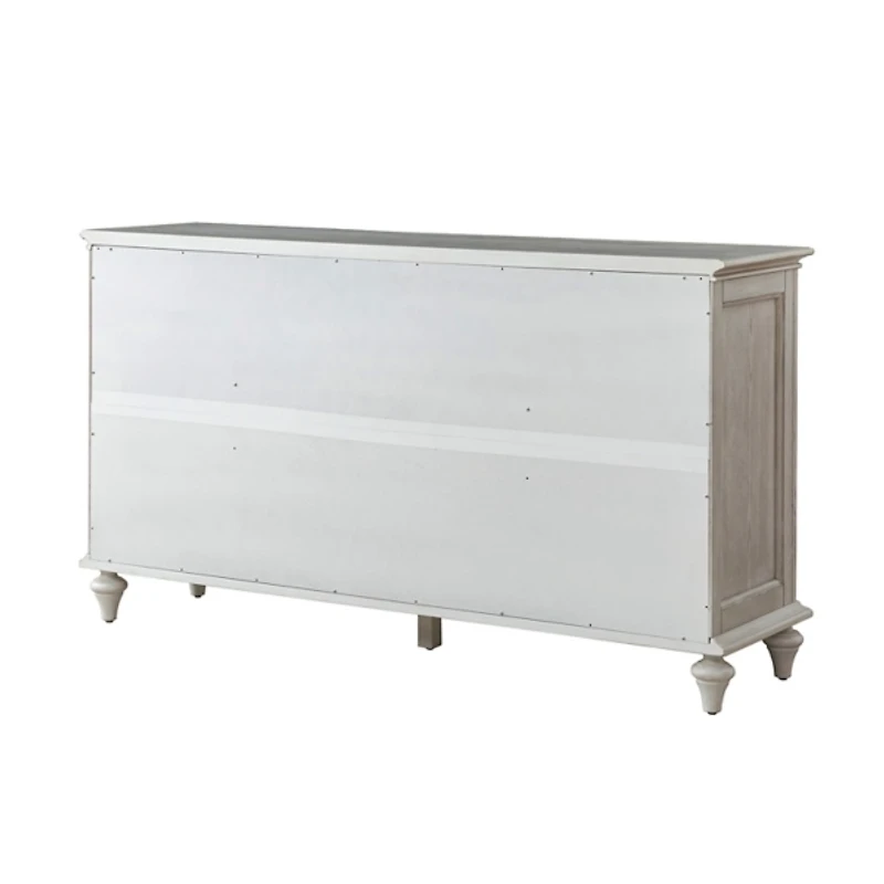 White Wood Glass Door Sideboard Cabinet