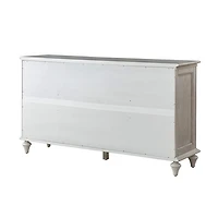 White Wood Glass Door Sideboard Cabinet