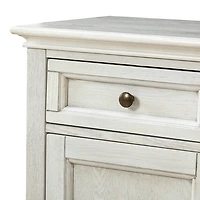 White Wood Glass Door Sideboard Cabinet