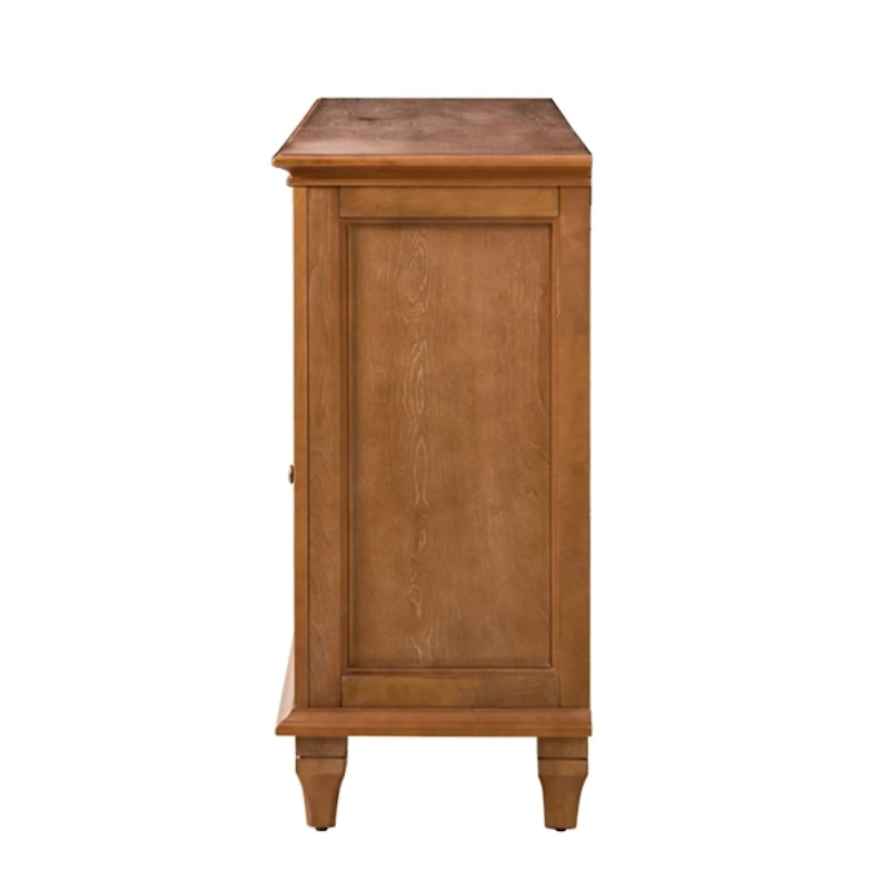 Brown Wood 4-Door Sideboard Cabinet