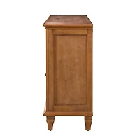 Brown Wood 4-Door Sideboard Cabinet