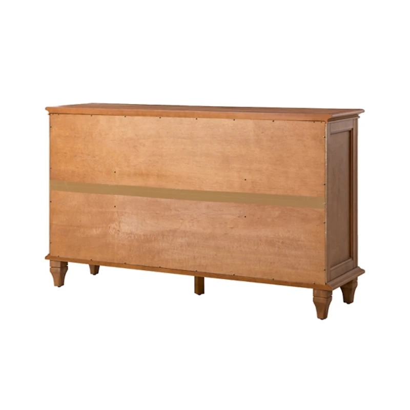 Brown Wood 4-Door Sideboard Cabinet