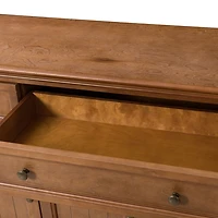 Brown Wood 4-Door Sideboard Cabinet