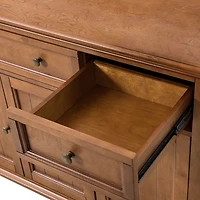 Brown Wood 4-Door Sideboard Cabinet