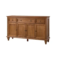 Brown Wood 4-Door Sideboard Cabinet