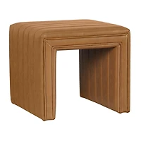 Cognac Leather Arch Ottoman