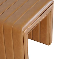 Cognac Leather Arch Ottoman