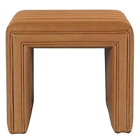 Cognac Leather Arch Ottoman