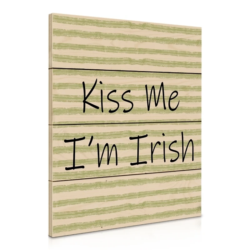 Kiss Me I'm Irish Wood Pallet Art Print